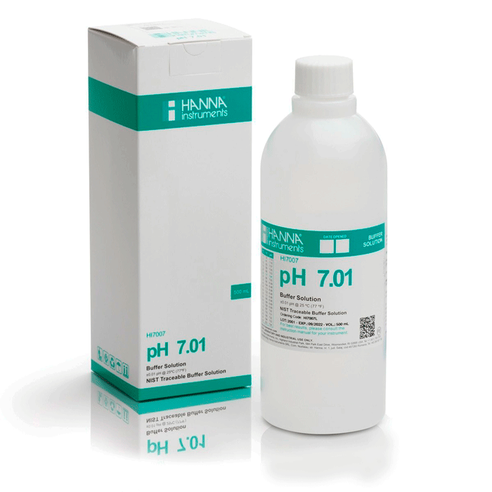 Botella de 500 ml de solucion buffer HI7007l tampon 7.01 hanna Botella de 500 ml de solucion buffer HI7007l tampon 7.01 hanna